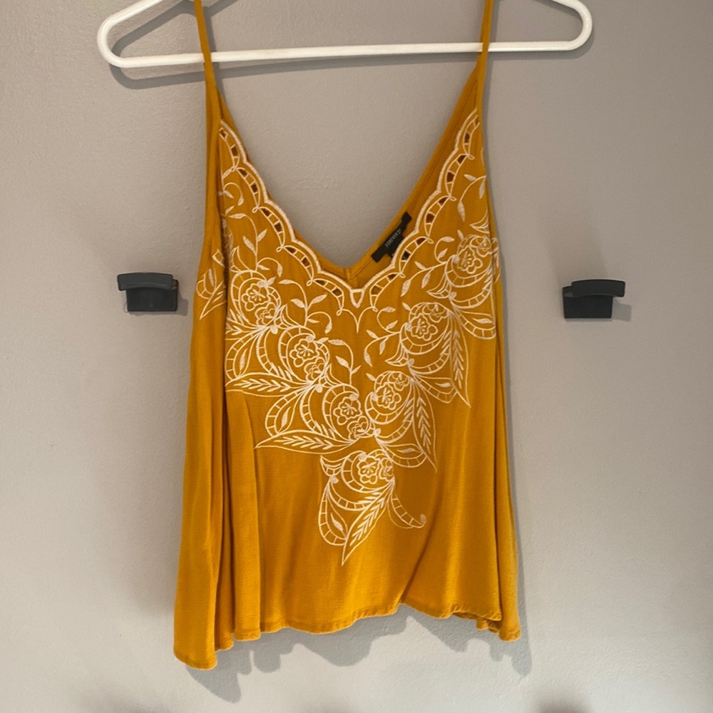 Cute embroidered tank with low back from Forever 21